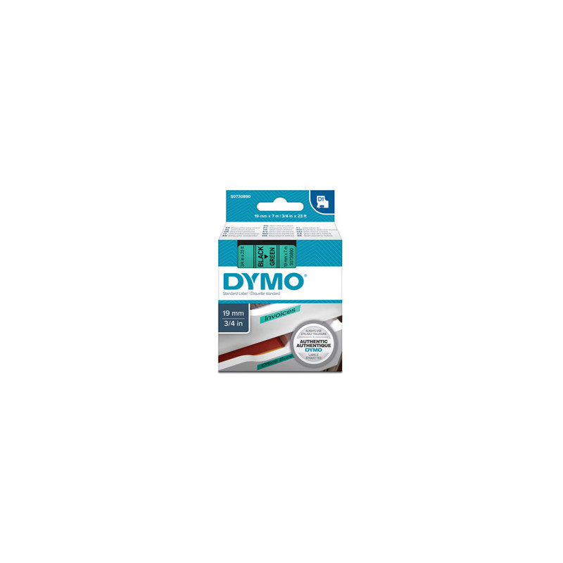 NASTRO DYMO TIPO D1 (19MMX7MT) NERO/VERDE 458090