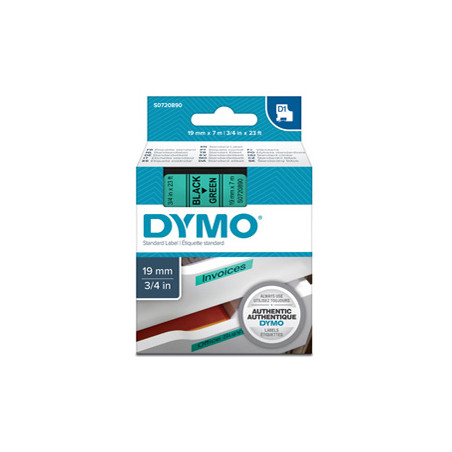 NASTRO DYMO TIPO D1 (19MMX7MT) NERO/VERDE 458090