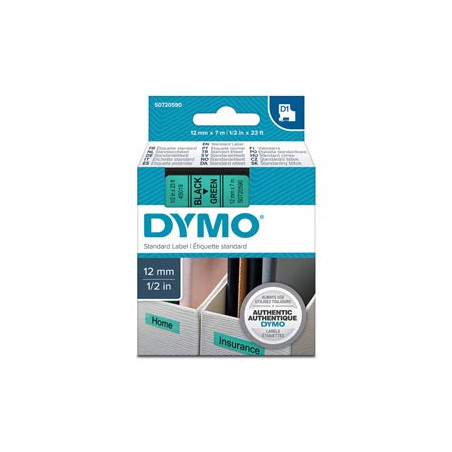 NASTRO DYMO TIPO D1 (12MMX7M) NERO/VERDE 450190