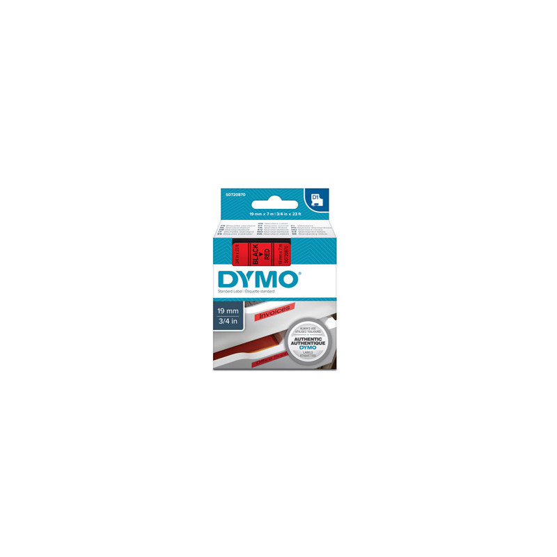 NASTRO DYMO TIPO D1 (19MMX7MT) NERO/ROSSO 458070