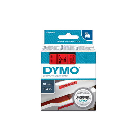 NASTRO DYMO TIPO D1 (19MMX7MT) NERO/ROSSO 458070