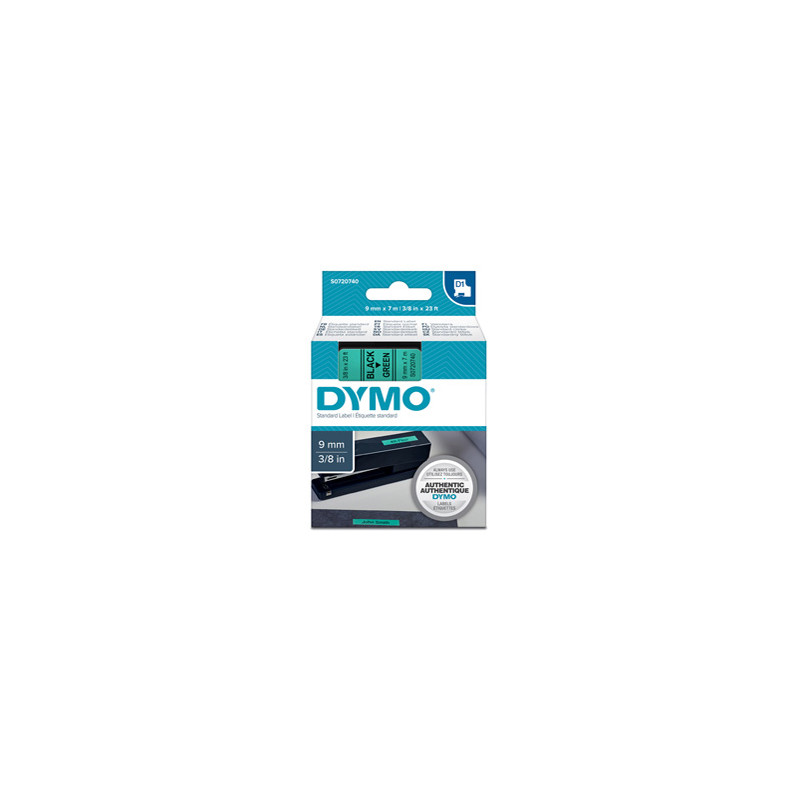 NASTRO DYMO TIPO D1 (9MMX7M) NERO/VERDE 409190