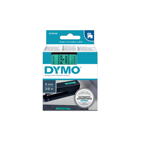 NASTRO DYMO TIPO D1 (9MMX7M) NERO/VERDE 409190