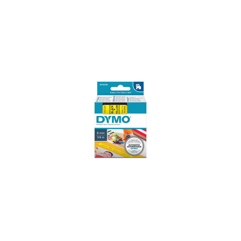 NASTRO DYMO TIPO D1 (6MMX7MT) NERO/GIALLO 436180