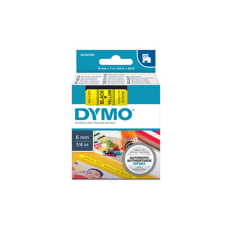 NASTRO DYMO TIPO D1 (6MMX7MT) NERO/GIALLO 436180