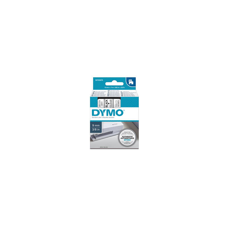 NASTRO DYMO TIPO D1 (9MMX7M) NERO/TRASPARENTE 409100