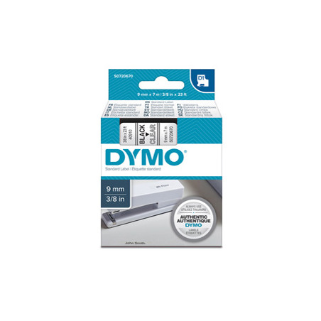 NASTRO DYMO TIPO D1 (9MMX7M) NERO/TRASPARENTE 409100