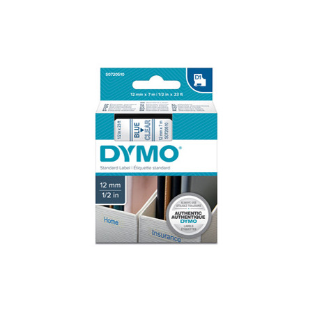 NASTRO DYMO TIPO D1 (12MMX7M) BLU/TRASPARENTE 450110