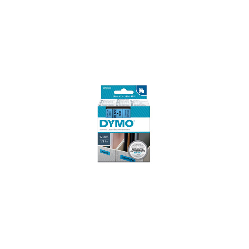 NASTRO DYMO TIPO D1 (12MMX7M) NERO/BLU 450160