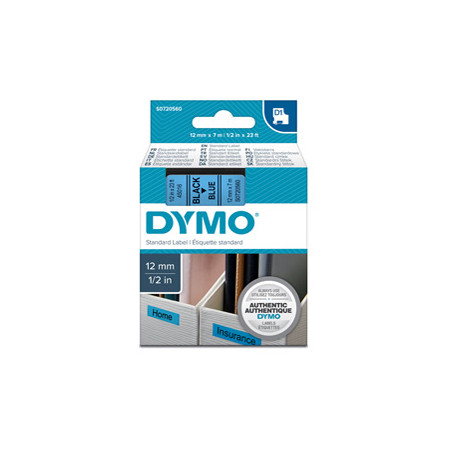 NASTRO DYMO TIPO D1 (12MMX7M) NERO/BLU 450160