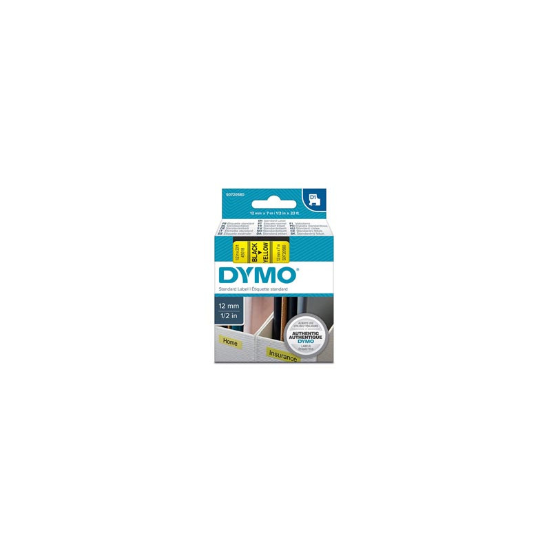 NASTRO DYMO TIPO D1 (12MMX7M) NERO/GIALLO 450180