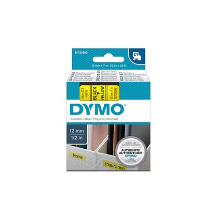 NASTRO DYMO TIPO D1 (12MMX7M) NERO/GIALLO 450180