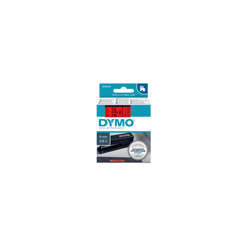 NASTRO DYMO TIPO D1 (9MMX7M) NERO/ROSSO 409170