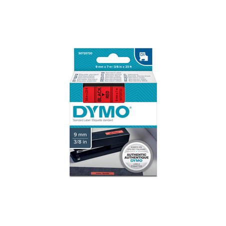 NASTRO DYMO TIPO D1 (9MMX7M) NERO/ROSSO 409170