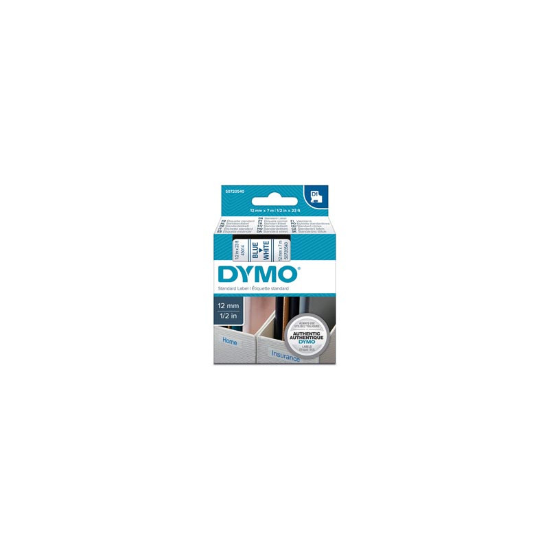 NASTRO DYMO TIPO D1 (12MMX7M) BLU/BIANCO 450140