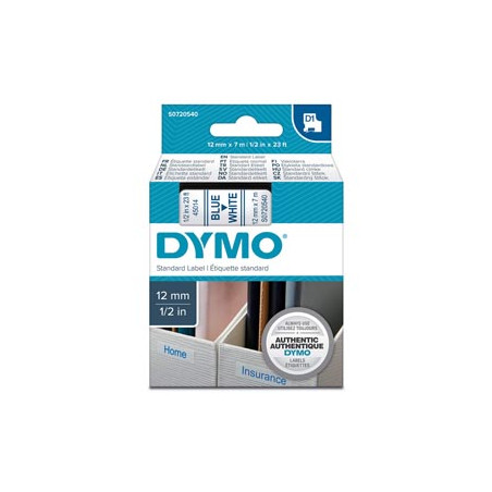 NASTRO DYMO TIPO D1 (12MMX7M) BLU/BIANCO 450140