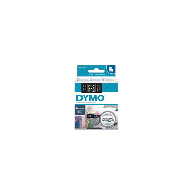 NASTRO DYMO TIPO D1 (24MMX7MT) BIANCO/NERO 537210