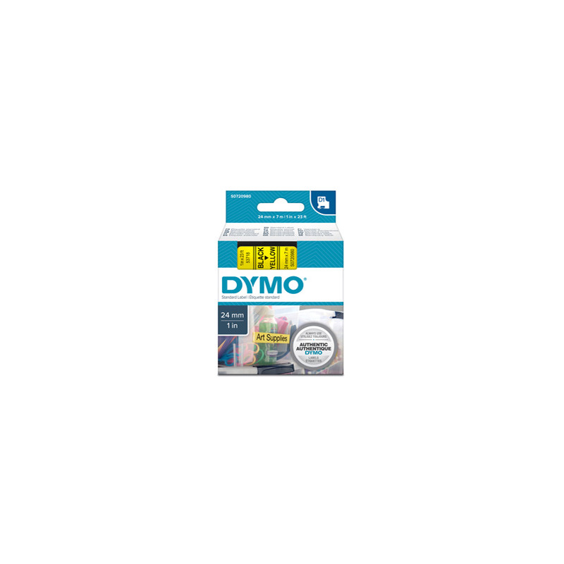 NASTRO DYMO TIPO D1 (24MMX7MT) NERO/GIALLO 537180