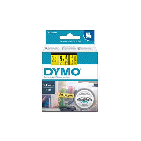 NASTRO DYMO TIPO D1 (24MMX7MT) NERO/GIALLO 537180