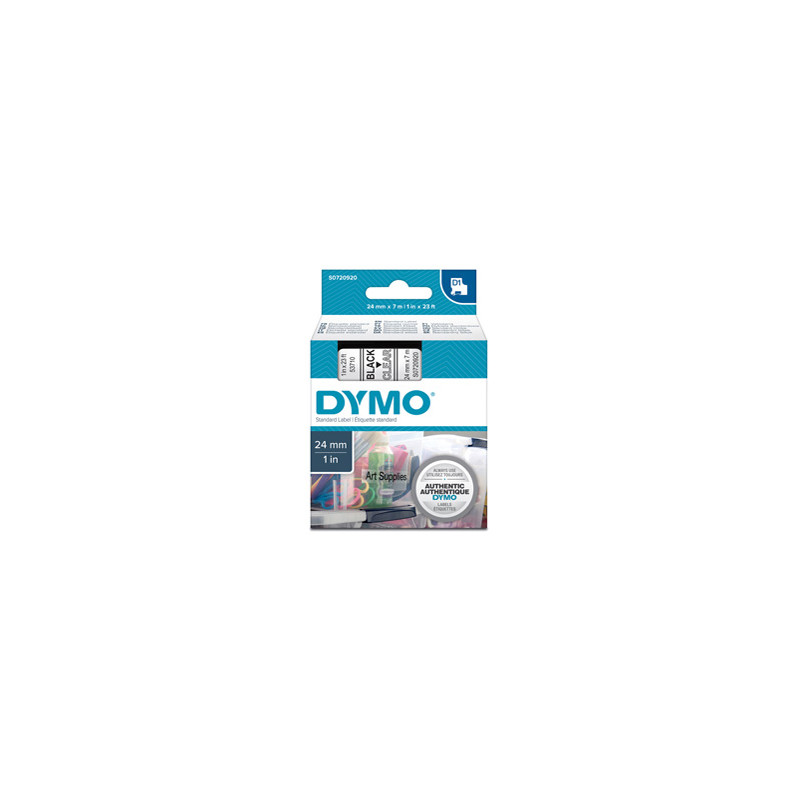 NASTRO DYMO TIPO D1 (24MMX7MT) NERO/TRASPARENTE 537100