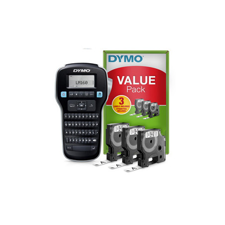 Promo Pack etich TRICE LABELMANAGER 160 DYMO+3 nastri D1 12mm N/B