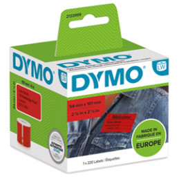 Rotolo 220 Etich. Spedizione/Badge 54x101mm rosse per Dymo LabelWriter