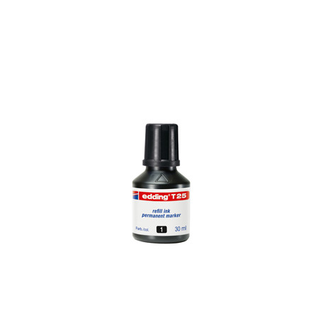 RICARICA INCHIOSTRO PERMANENTE 30ML T25 NERO EDDING