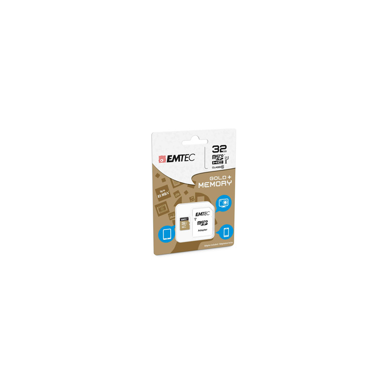 MICRO SDHC EMTEC 32GB GOLD + CON ADATTATORE