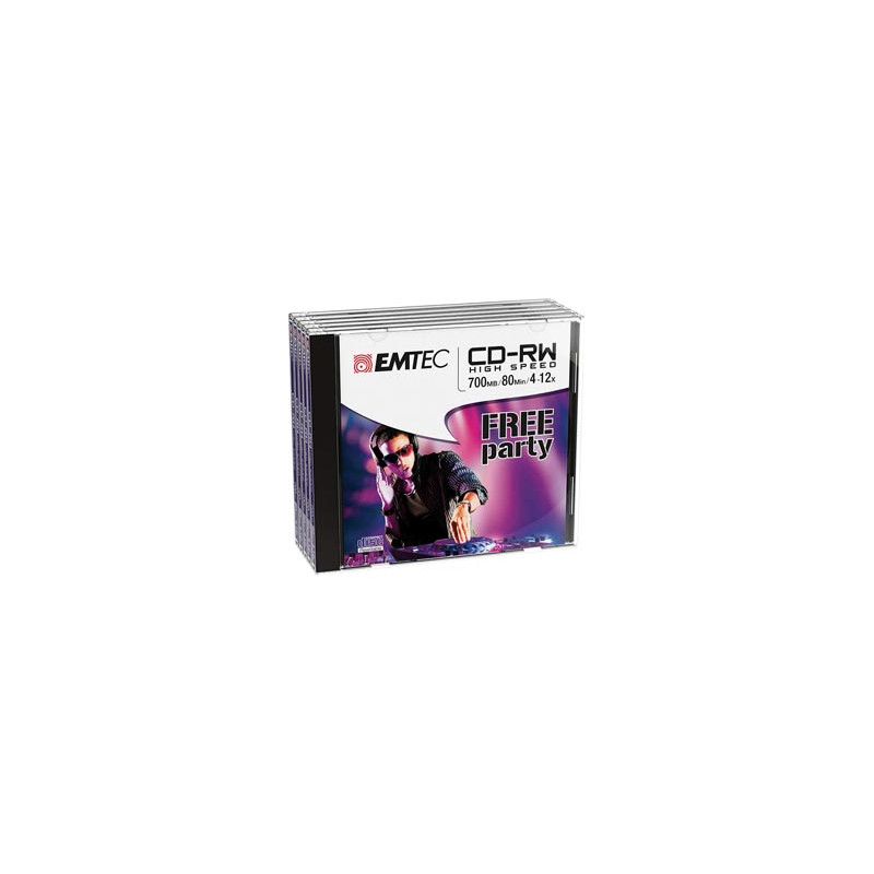 CD-RW EMTEC RW 80MIN/700MB 4-12x JEWEL CASE (kit 5pz)