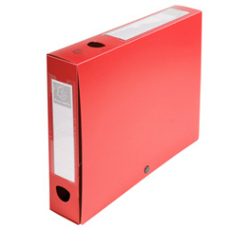 archivio box con bottone rosso f.to 25x33cm D 60mm Exacompta