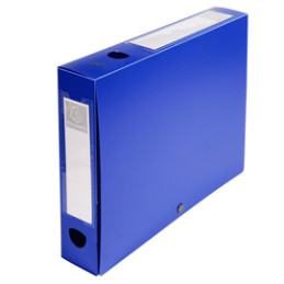 archivio box con bottone blu f.to 25x33cm D 60mm Exacompta