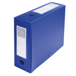 archivio box con bottone blu f.to 25x33cm D 100mm Exacompta