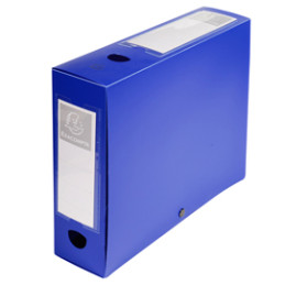 archivio box con bottone blu f.to 25x33cm D 80mm Exacompta