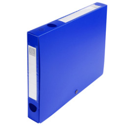 archivio box con bottone blu f.to 25x33cm D 40mm Exacompta