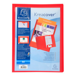 CART. di presentazione in PP 2 alette rosso Kreacover A4 Exacompta