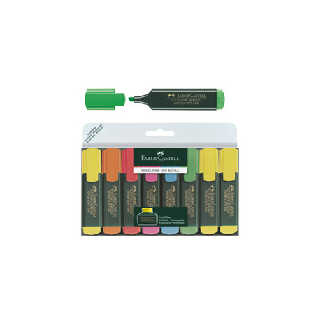 BUSTA 8 EVIDENZIATORI TEXTLINER 1548 FABER CASTELL