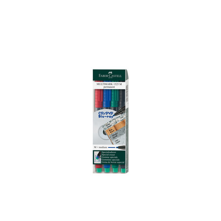 BUSTA 4 COLORI PENNARELLO MULTIMARK 1,0mm MEDIO FABER-CASTELL