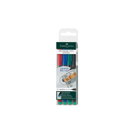 BUSTA 4 COLORI PENNARELLO MULTIMARK 0,4mm SUPERFINE FABER-CASTELL