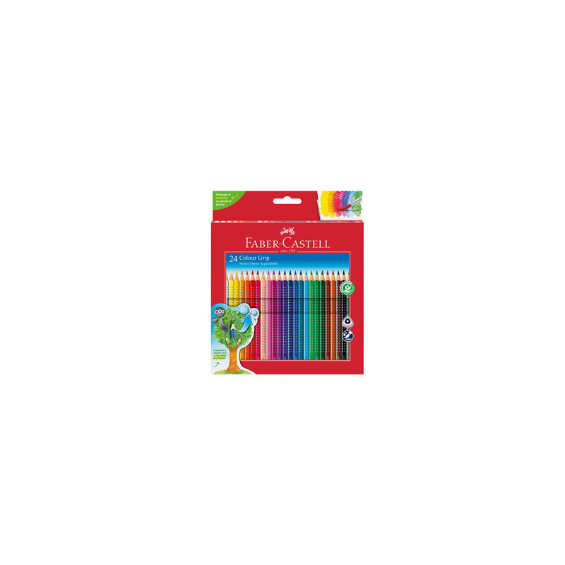 Astuccio 24 pastelli colorati acquerellabili Color Grip Faber Castell