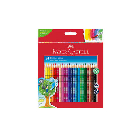 Astuccio 24 pastelli colorati acquerellabili Color Grip Faber Castell