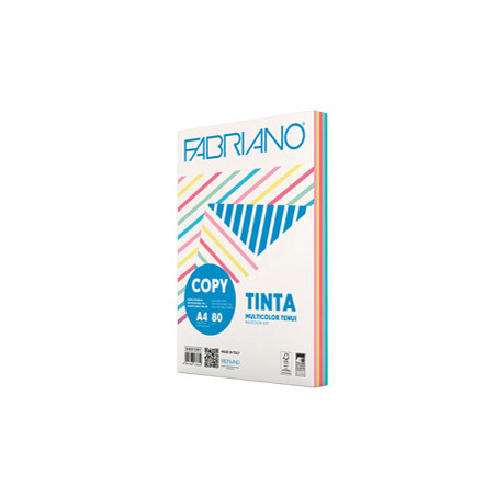 CARTA COPY TINTA MUL LOR A4 80gr 250fg mix 5 colori tenui FABRIANO