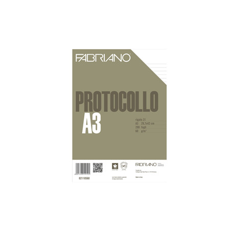 PROTOCOLLO A4 1RIGO 200FG 60GR FABRIANO