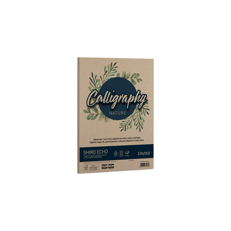 Carta Calligraphy Nature SHIRO ECO A4 50fg 250gr legno FAVINI