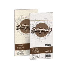 25 BUSTE CALLIGRAPHY CANVAS 110X220MM 100GR 01 BIANCO