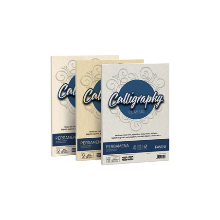 Carta CALLIGRAPHY PERGAMENA 190gr A4 50fg naturale 06 FAVINI