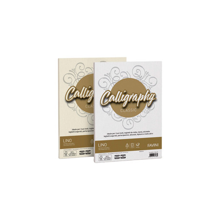 Carta CALLIGRAPHY LINO 120gr A4 50fg avorio 02 FAVINI