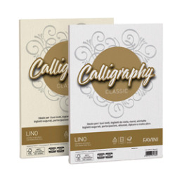 Carta CALLIGRAPHY LINO 200gr A4 50fg avorio 02 FAVINI