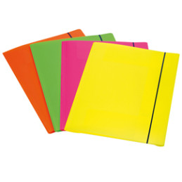 CARTELLINA 3L CON ELAS  COLORI FLUO SHOCKING FILE