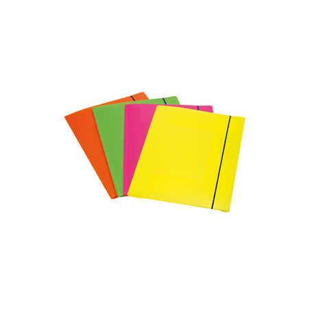 CARTELLINA 3L CON ELAS  COLORI FLUO SHOCKING FILE