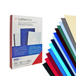 100 COPERTINE LEATHERGRAIN 250GR A4 BLU GOFFRATO